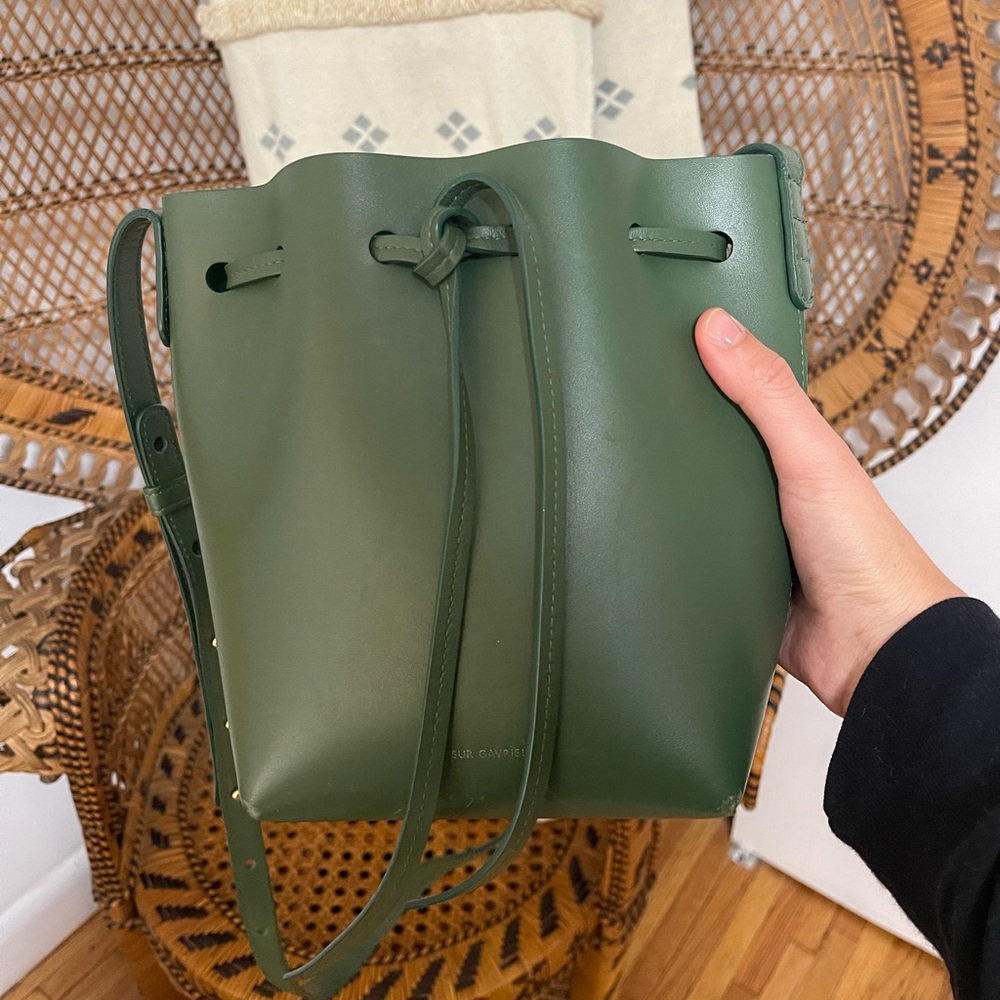 Mansur Gavriel Mini Mini Bucket Bag in Leaf Green - limited edition color!